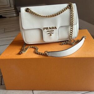 Prada white crossbody.